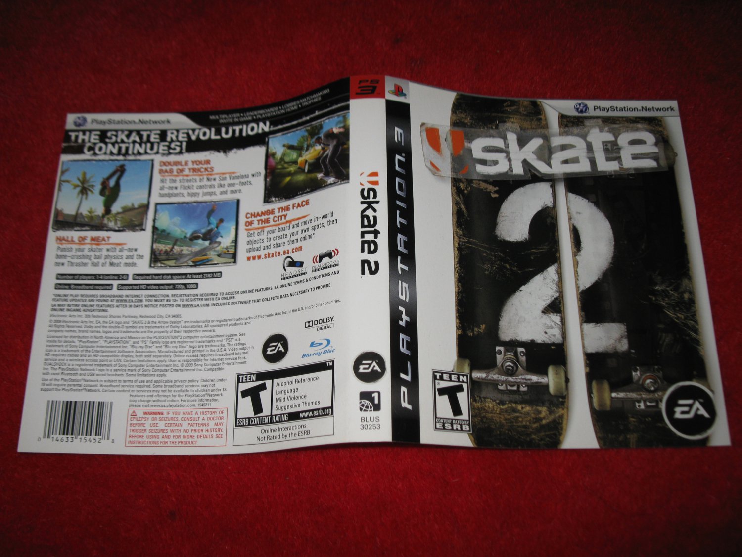 Skate 2 : Playstation 3 PS3 Video Game Case Cover Art insert