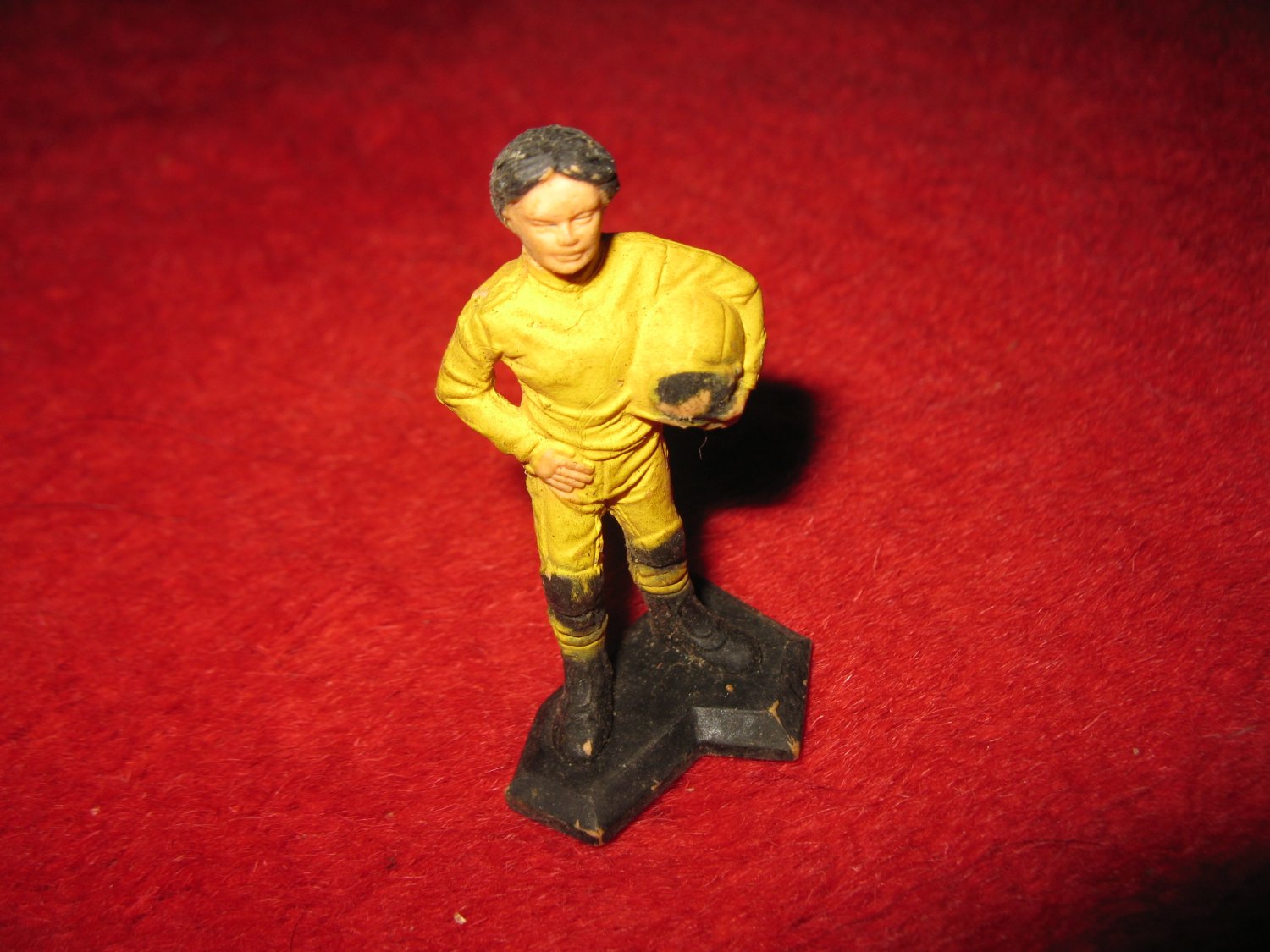 1970's Buddy L mini Action Figure: 2.5" Yellow Racecar Driver