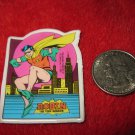 Vintage 1982 Cartoon Refrigerator Magnet: DC Comics Robin The Teen Wonder w/ Pink Gotham Moon