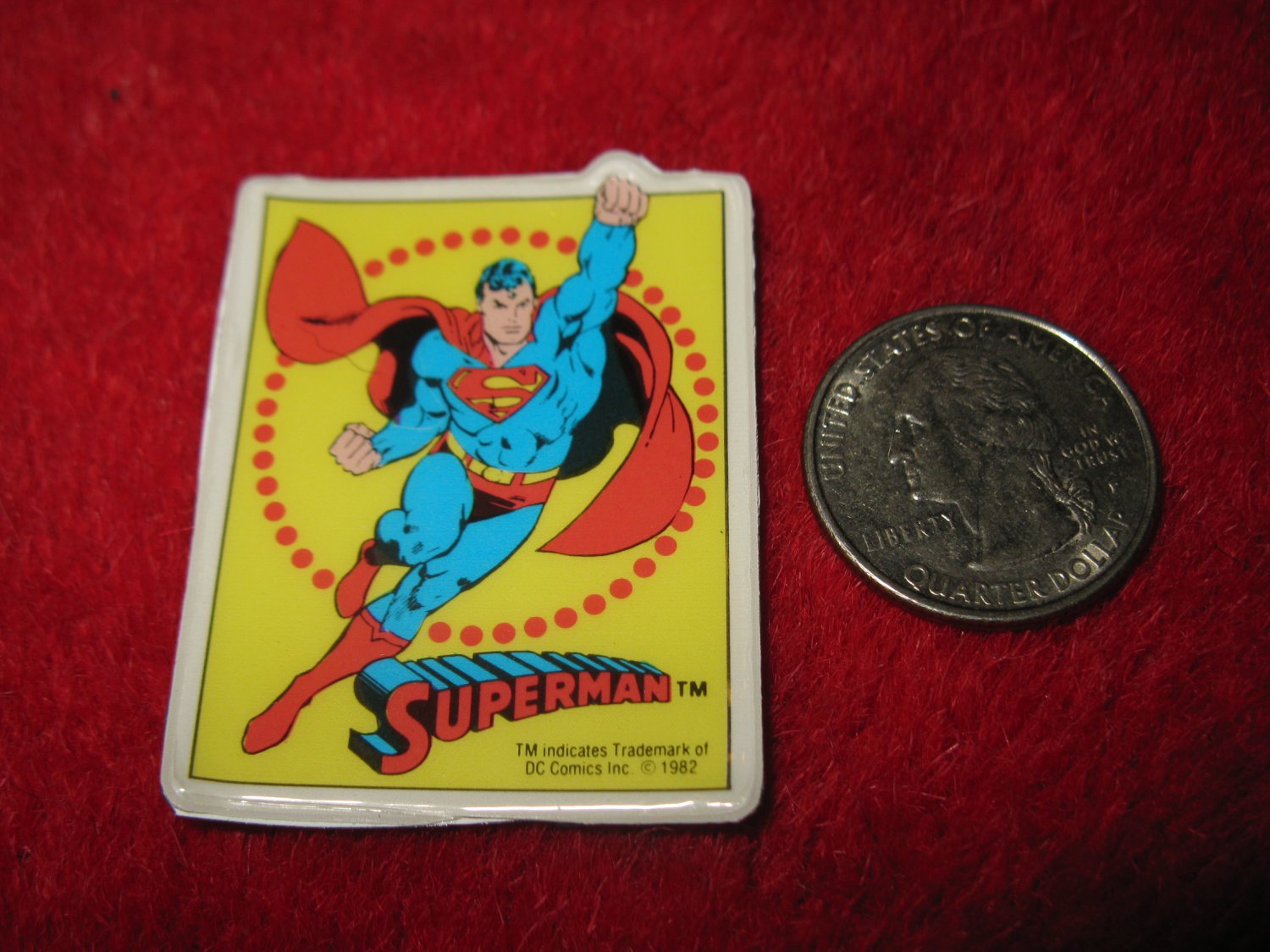 Vintage 1982 Cartoon Refrigerator Magnet: DC Comics Superman in Action