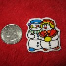 1970's Christmas Themed Refrigerator Magnet: Snowman Couple