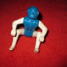 old vintage Blue & White Motorcycle Rider Race figure w/ #2 sticker on back