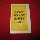 1983 Star Wars; Battle at Sarlacc's Pit Board Game Piece: 'Move to Empty Space' Game Card