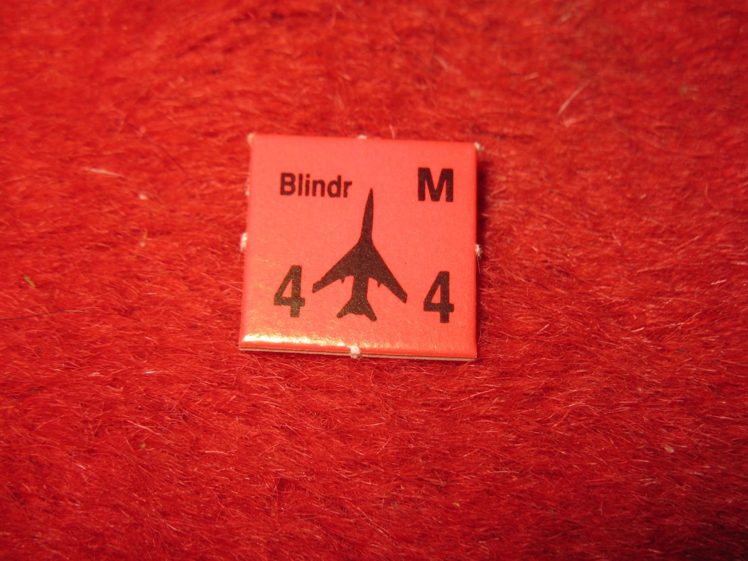 1988 The Hunt for Red October Board Game Piece: Blindr red Square Counter