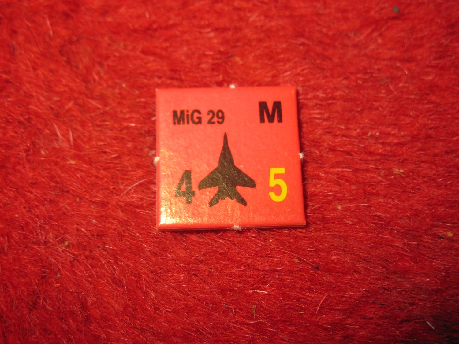 1988 The Hunt for Red October Board Game Piece: MIG 29 red Square Counter
