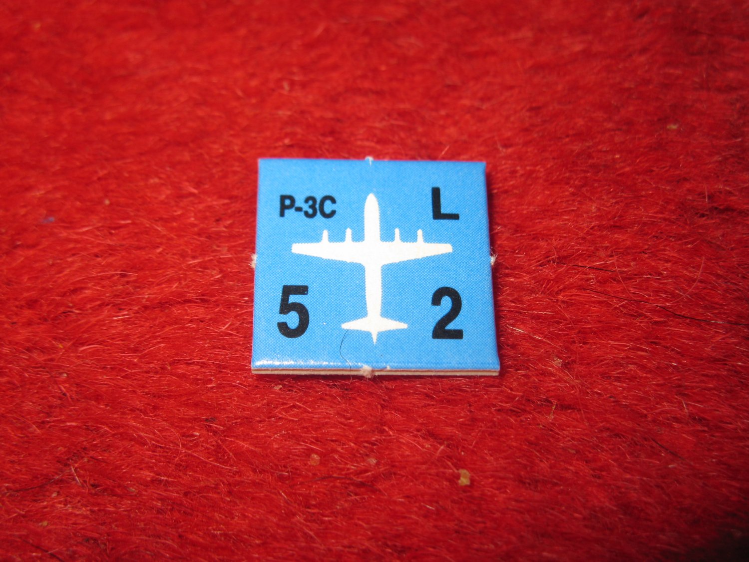 1988 The Hunt for Red October Board Game Piece: P-3C blue Square Counter