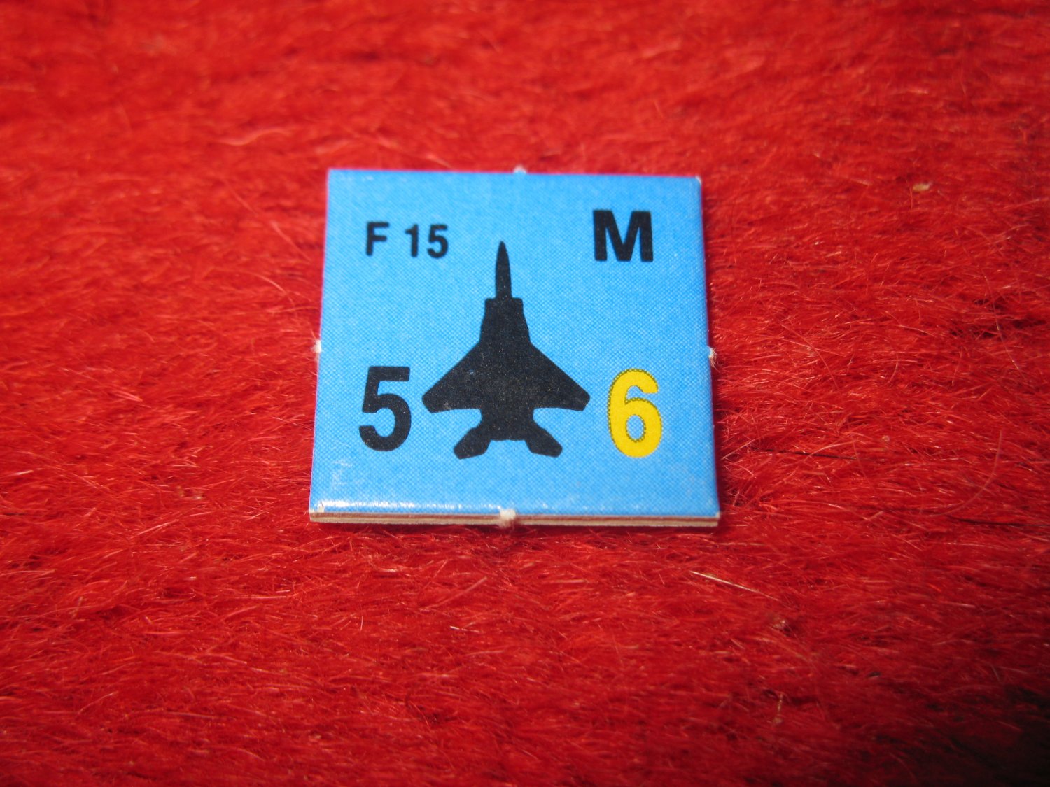 1988 The Hunt for Red October Board Game Piece: F-15 blue Square Counter