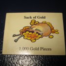 1980 TSR D&D: Dungeon Board Game Piece: Treasure 1st Level Card- 1,000 Sack of gold