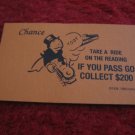 2004 Monopoly Board Game Piece: Take A Ride on the Reading Railroad Chance Card