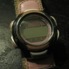 Ladies Pink Sports Watch: Velcro cloth band, Water Resistant 100feet. stop watch feature + more