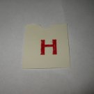 1967 4CYTE Board Game Piece: Red Letter Tab - H