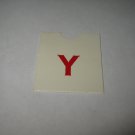 1967 4CYTE Board Game Piece: Red Letter Tab - Y