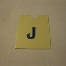 1967 4CYTE Board Game Piece: Blue Letter Tab - J