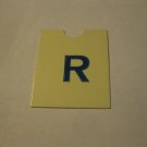 1967 4CYTE Board Game Piece: Blue Letter Tab - R