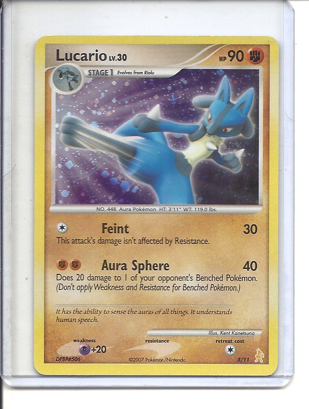 B 2 07 Pokemon Card 3 11 Lucario Hologram
