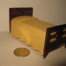 (DH-1) Doll House Miniature: Renwal bed, Brown w/ Cream sheet - Model #B-81