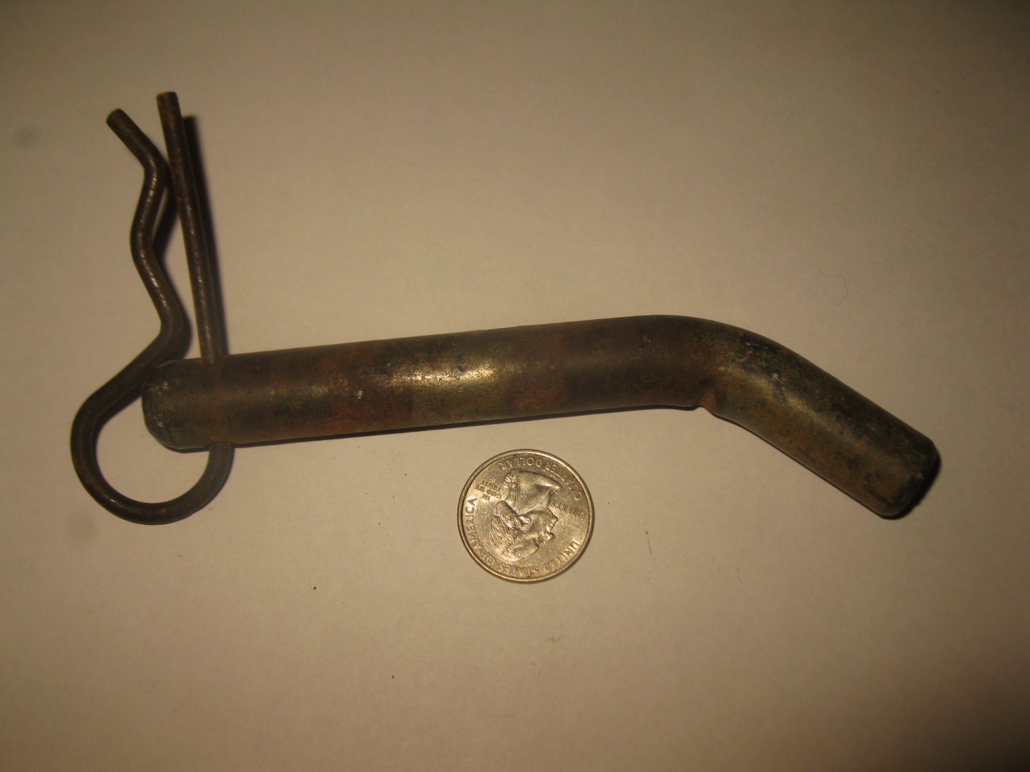(TW-1) Large SIzed Trailer Hitch Pin w/ locking clip - used