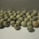 lot of 20 white / purple speckled agate Round Stones for jewlery. all drilled