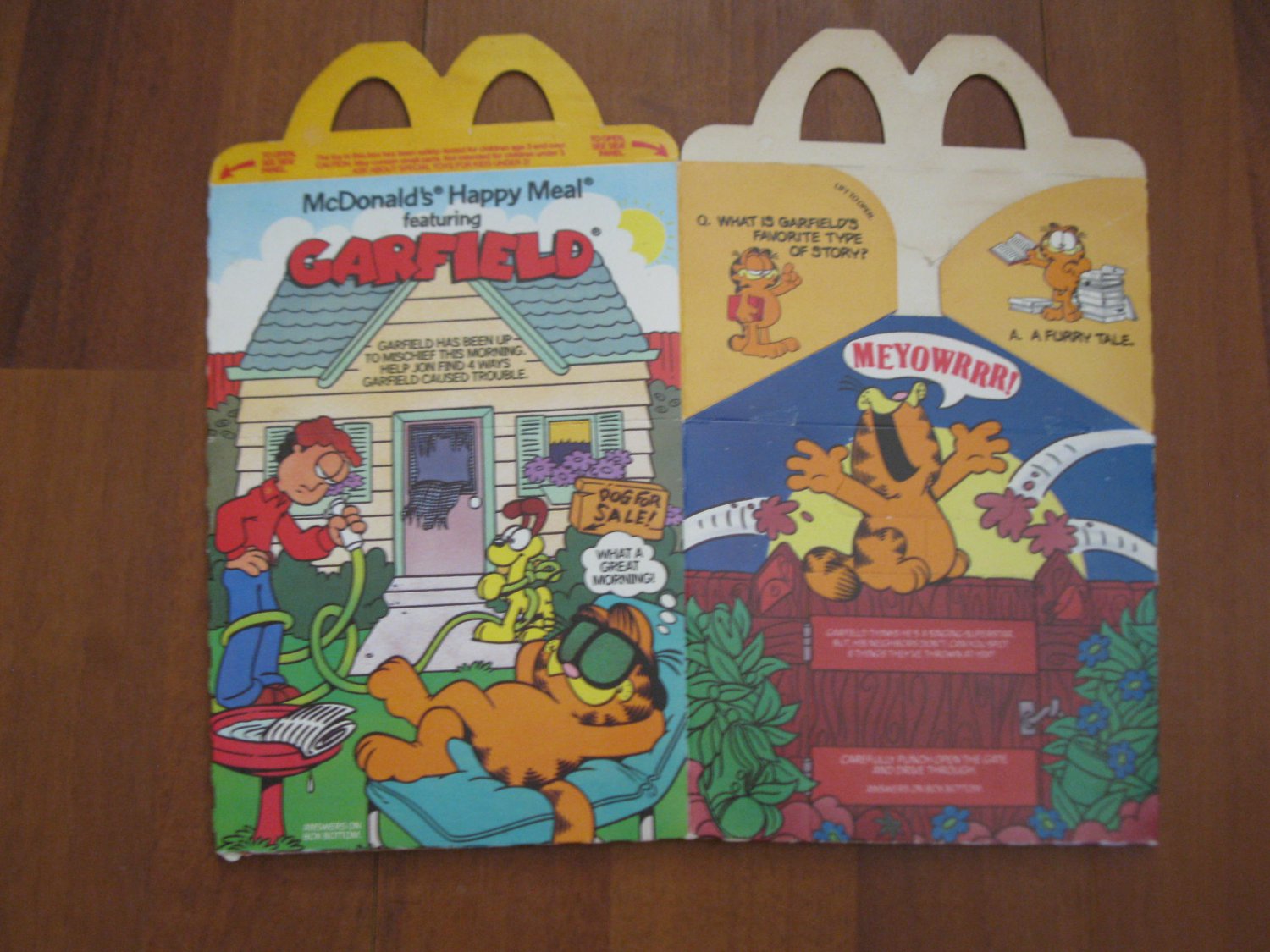 MX-6) vintage 1989 McDonald's Garfield Happy Meal Box