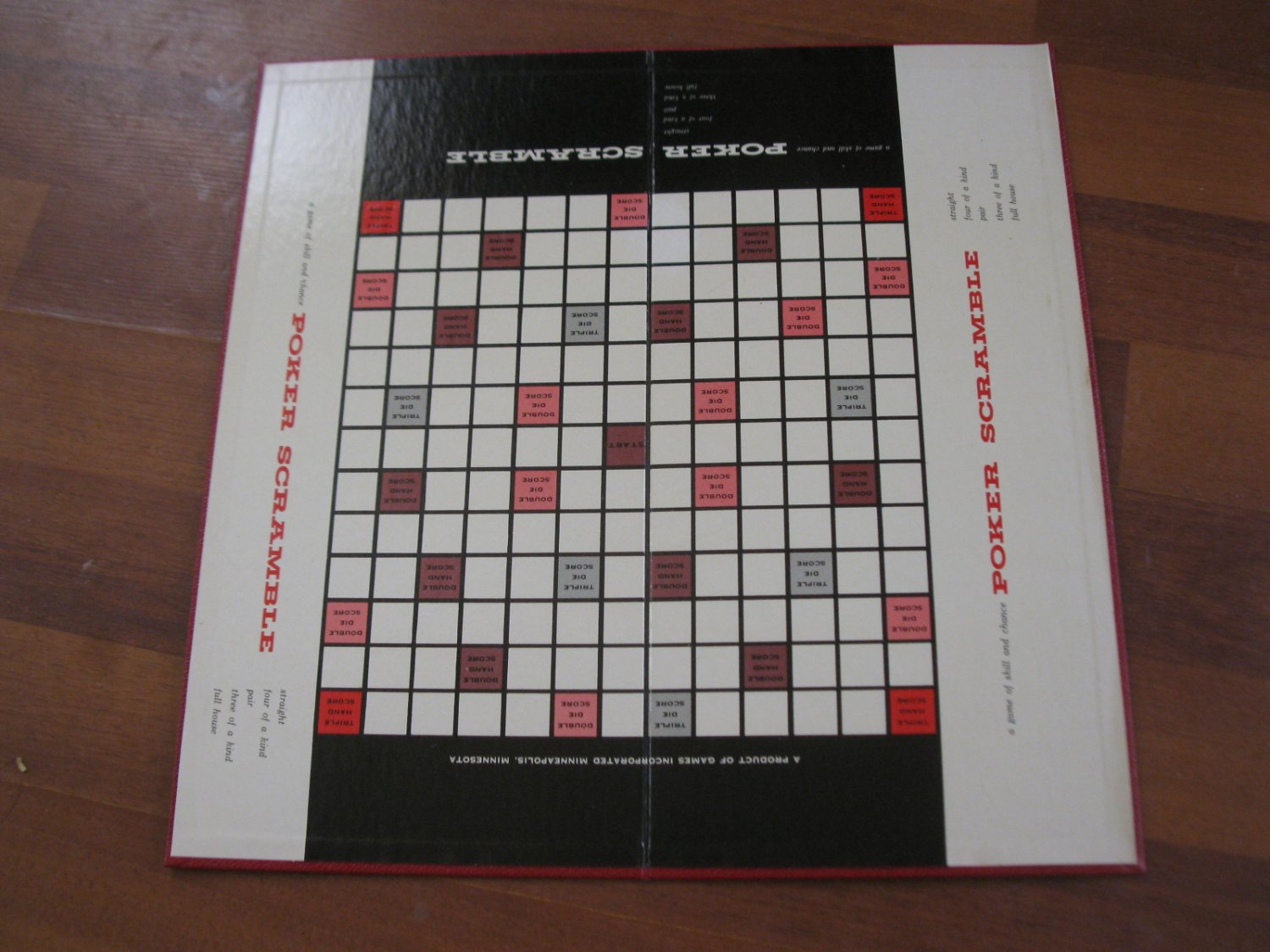 vintage 1950's Poker Scramble Board Game Piece Game Board