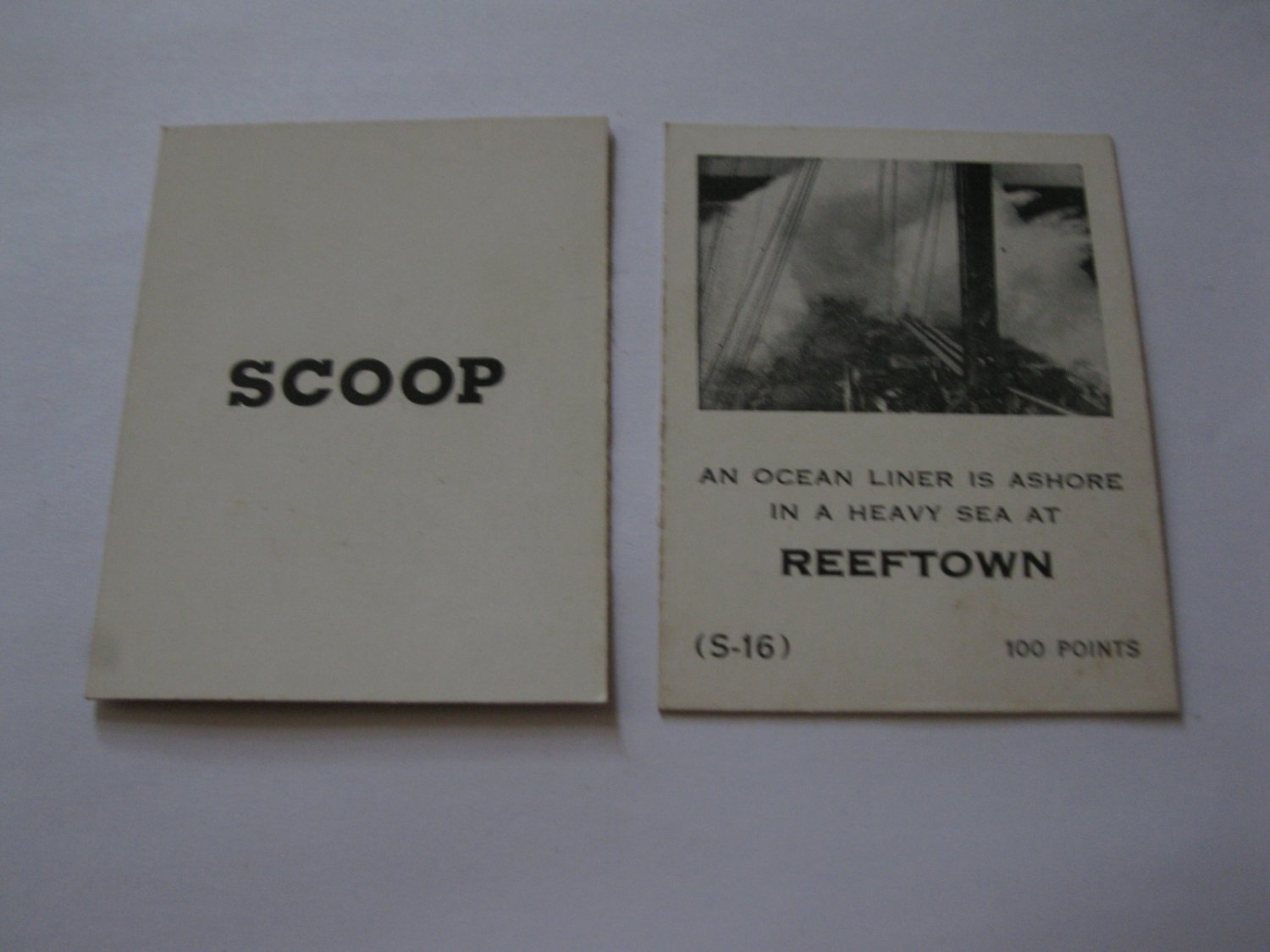 1958 Star Reporter Board Game Piece: Scoop Card - Reeftown