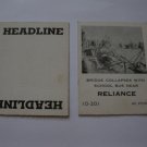 1958 Star Reporter Board Game Piece: Headline Card - Reliance