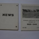 1958 Star Reporter Board Game Piece: News Card - Red Oak