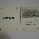 1958 Star Reporter Board Game Piece: News Card - Radford