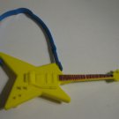Action Figure Weapon / Accessory - Vintage Yellow Electric Guitar w/ Blue Strap - 5" long