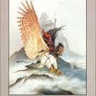 Chris Achilleos 2 sided Book Page Print - Warrior of Scorpio / Worms of the Earth - 11.5" x 8.25"