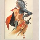 Chris Achilleos 2 sided Book Page Print - Lady with Sword / Lady with Laser Pistol- 11.5" x 8.25"