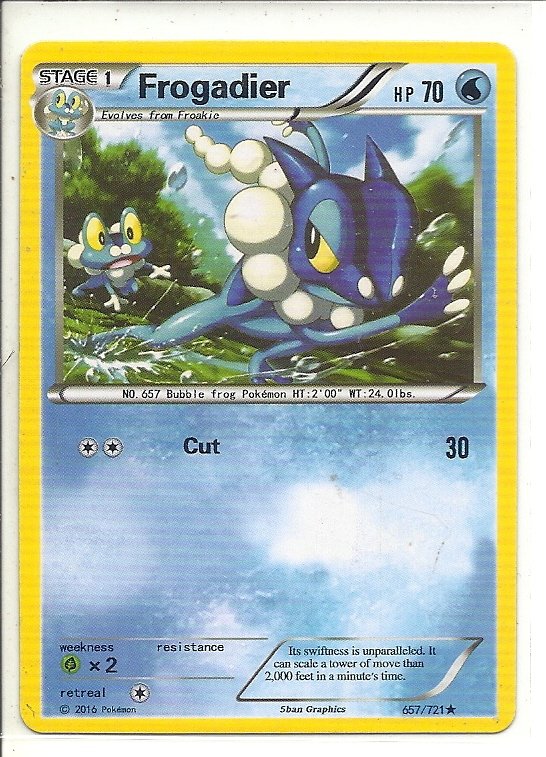 (PK-848) 2016 Pokemon card #657/721: Frogadier