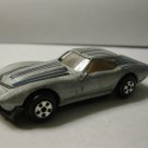Vintage Diecast car: 2.75" Silver w/ Blue Stripes Corvette