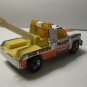 1987 Matchbox car: GMC Getty Wrecker - 'Frank's 24 Towing' { missing hook end }