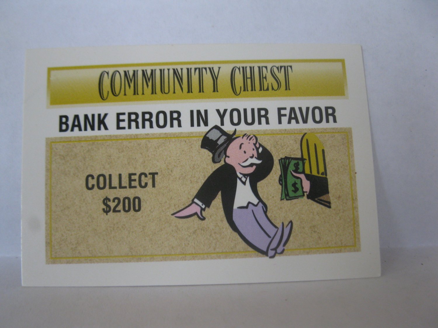 1995 Monopoly 60th Ann. Board Game Piece: Community Chest - Bank Error