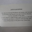 1995 Atmosfear Board Game Piece: Fear card #3 - Anti-Clockwise