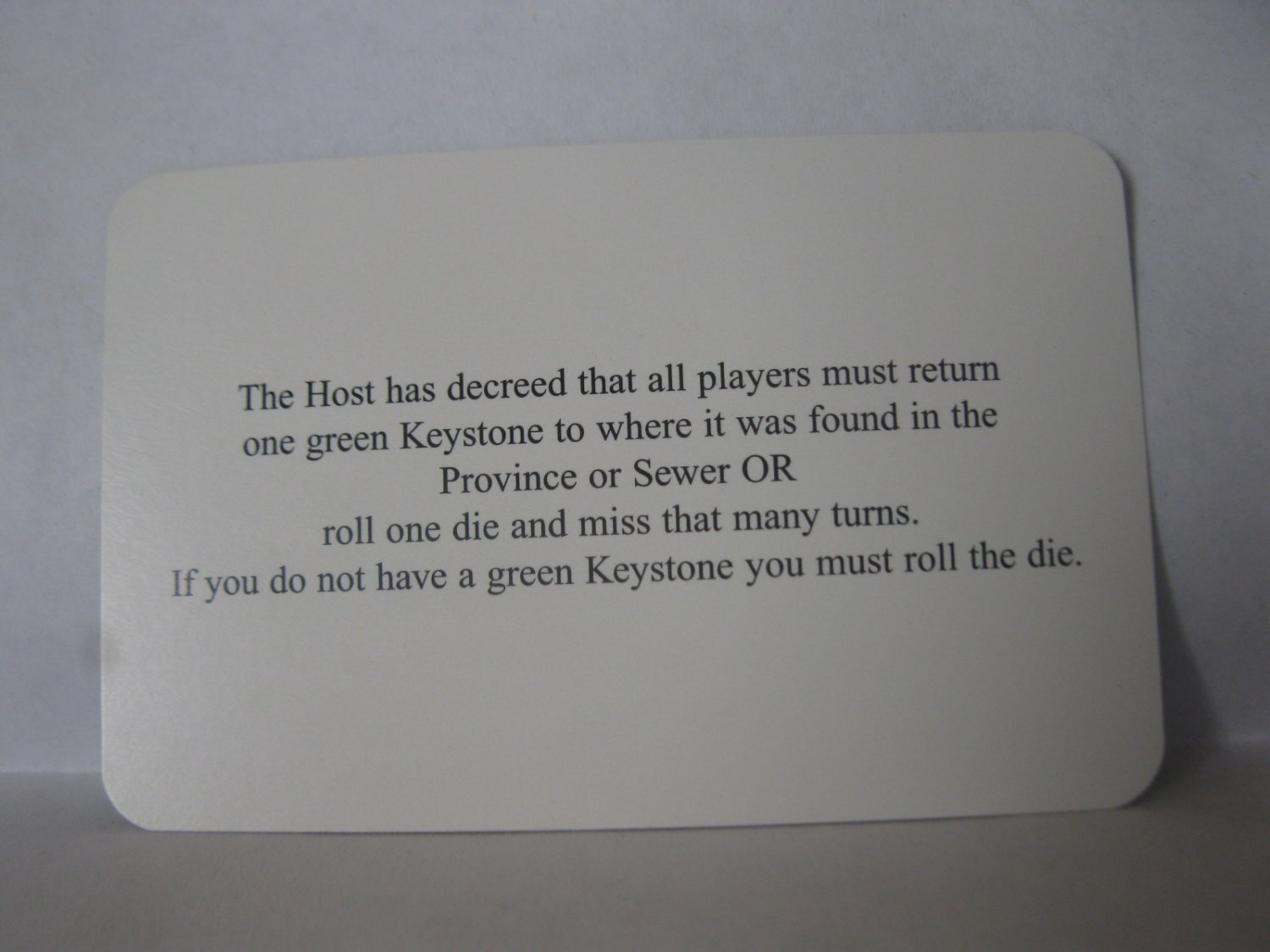 1995 Atmosfear Board Game Piece: Fear card #32 - Return Green Keystone