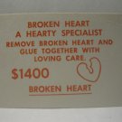 1965 Operation Board Game Piece: Specialist Card - Heart Specialist