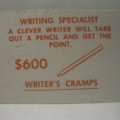1965 Operation Board Game Piece: Specialist Card - Writing Specialist