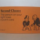 1988 Free Parking Board Game Piece: Second Chance card #1