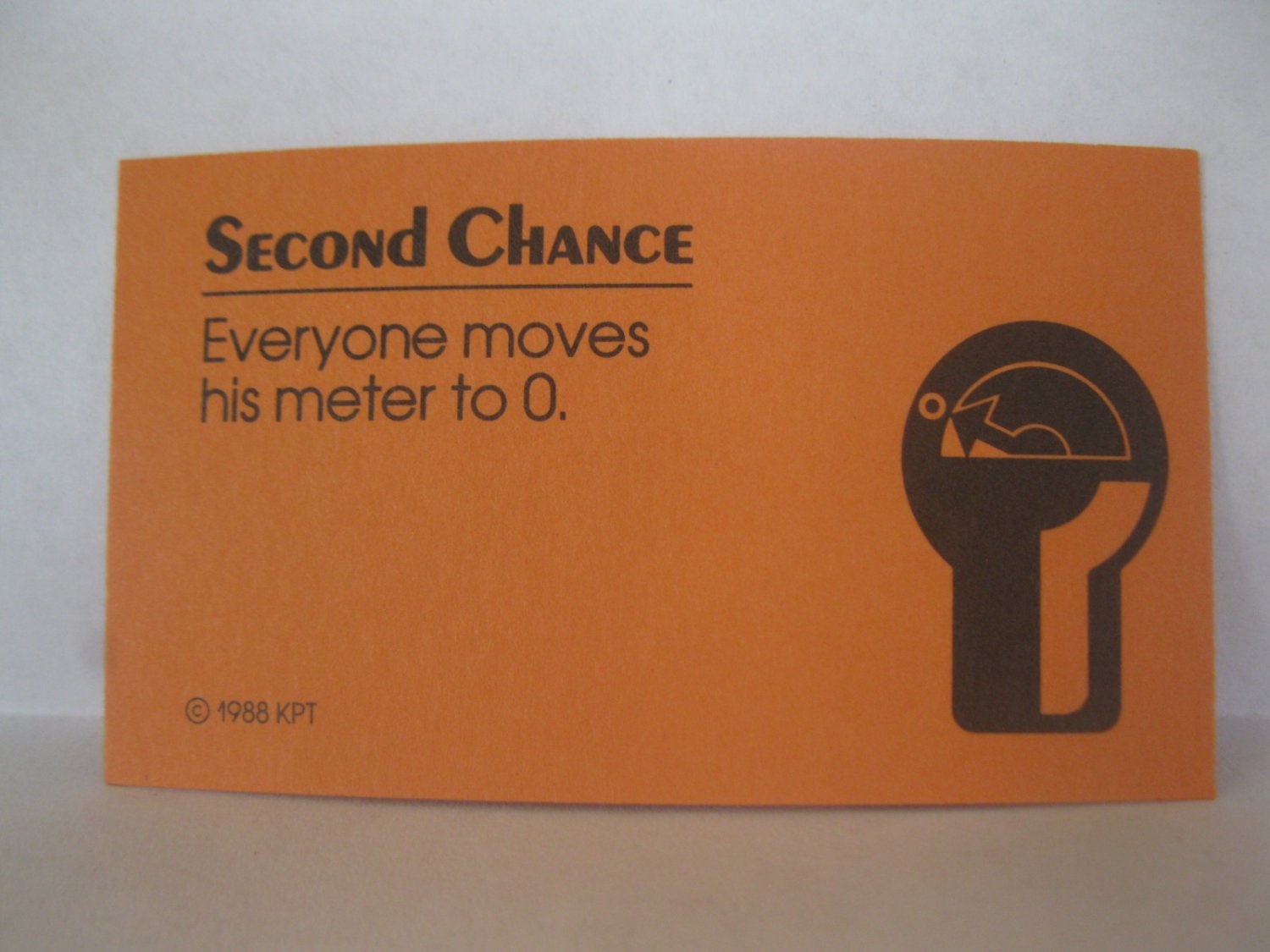1988 Free Parking Board Game Piece: Second Chance card #4