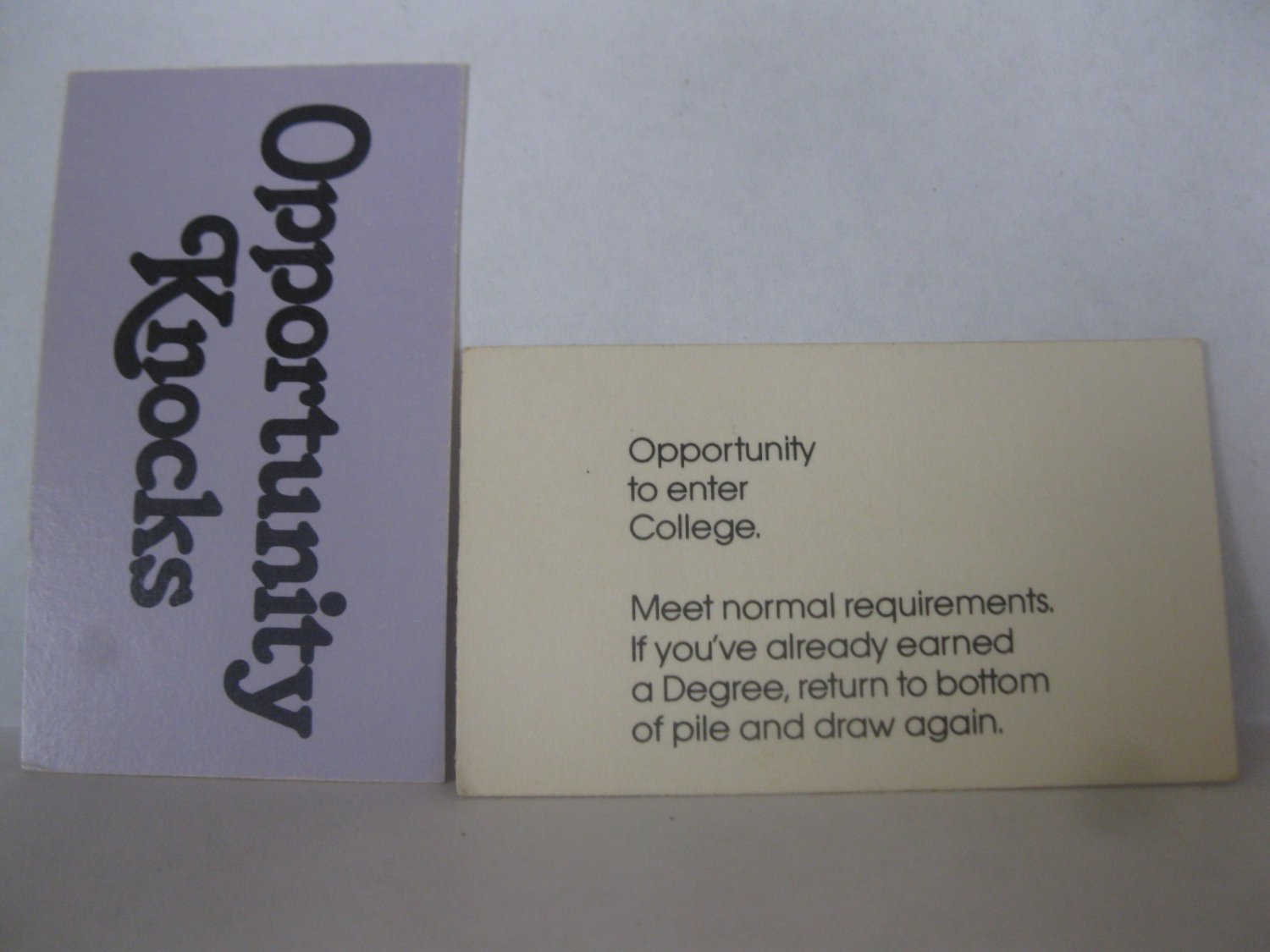 1979 Careers Board Game Piece Opportunity Card Enter College