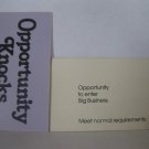 1979 Careers Board Game Piece: Opportunity Card - Enter Big Business