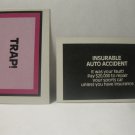 1979 The American Dream Board Game Piece: Trap! card - Insurable Auto Accident