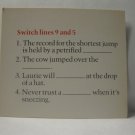 1978 Punchline Board Game Piece: Switch Lines Card #15