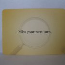2005 Clue Mysteries Board Game Piece: Miss Next turn card