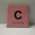 1968 Charades for Juniors Board Game Piece: Letter Square - C, Curiosity