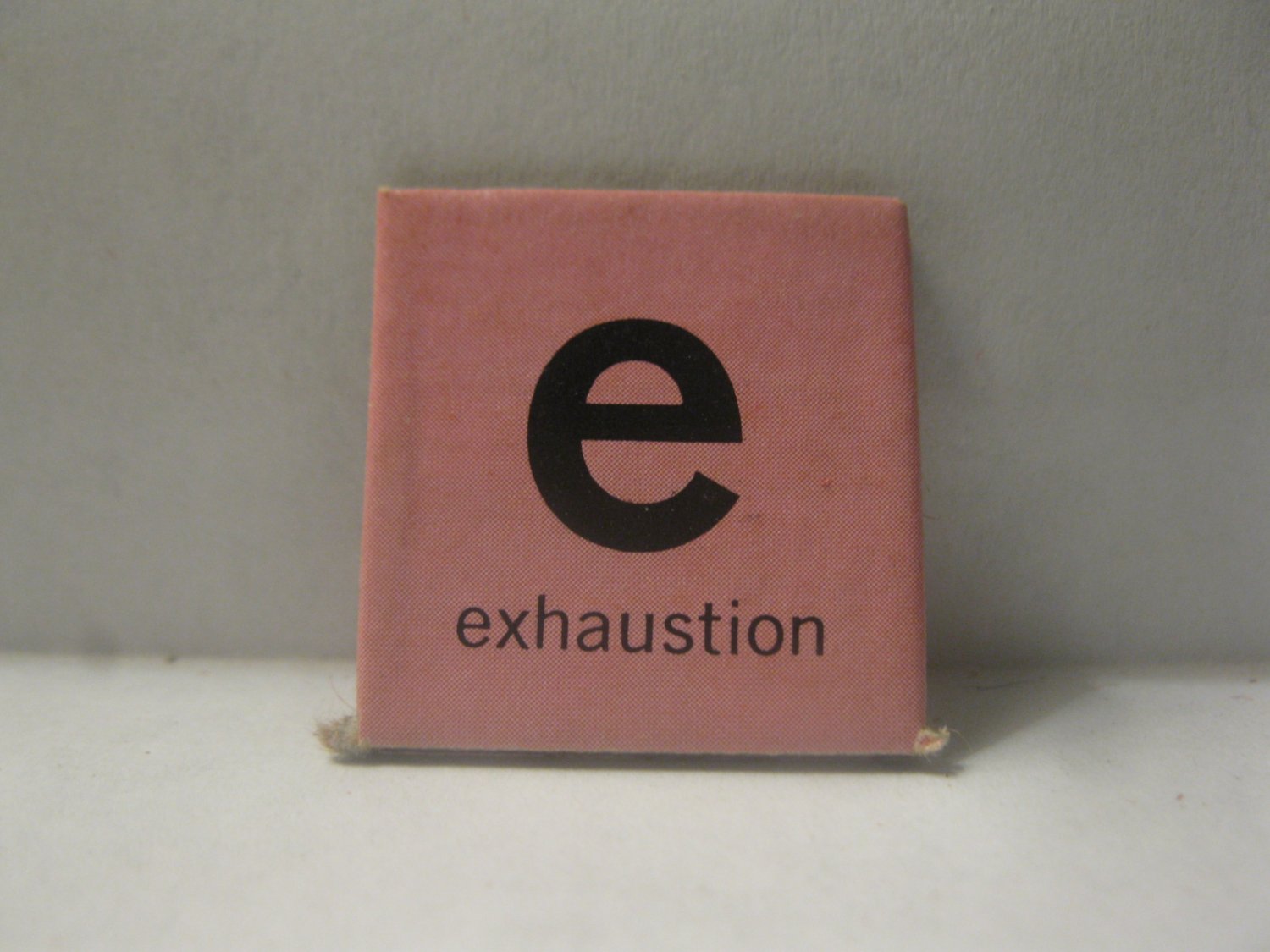 1968 Charades for Juniors Board Game Piece: Letter Square - E, Exhaustion