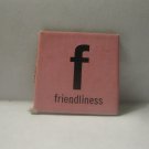 1968 Charades for Juniors Board Game Piece: Letter Square - F, Friendliness