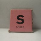 1968 Charades for Juniors Board Game Piece: Letter Square - S, Shock